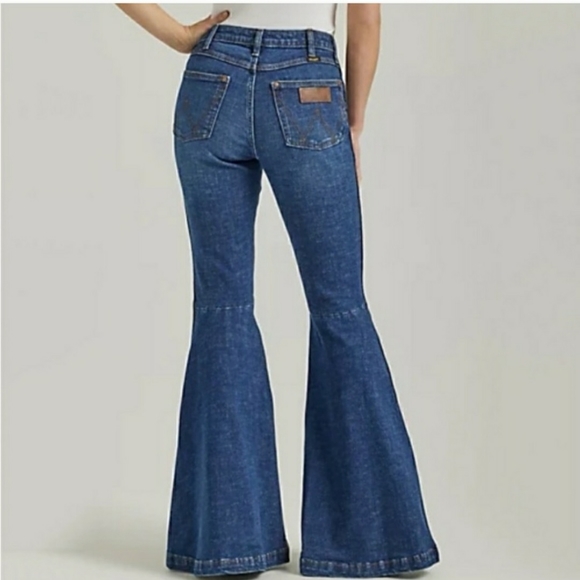 Wrangler Retro Womens High Rise Trumpet Flair Wide Leg Jeans Size 29 x 32 - Picture 16 of 16